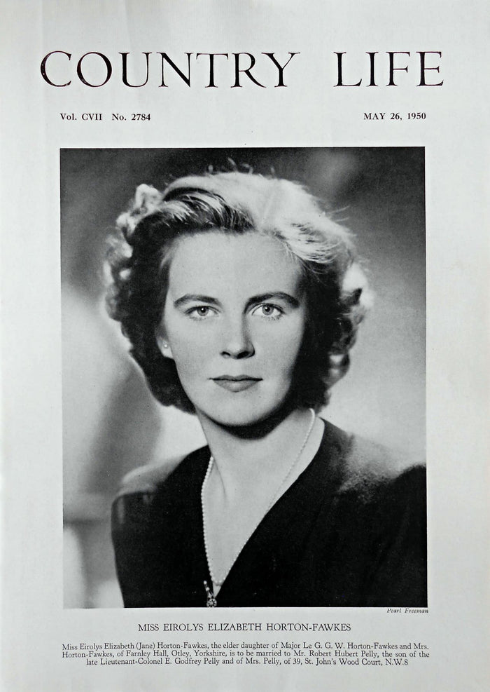 Miss Eirolys Elizabeth Horton-Fawkes Country Life Magazine Portrait May 26, 1950 Vol. CVII No. 2784