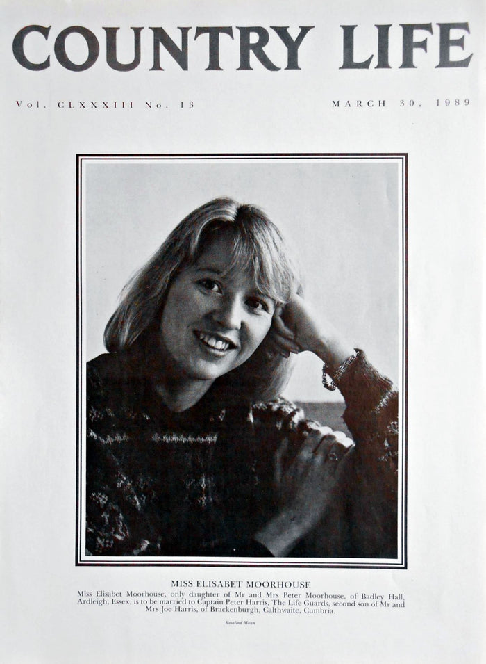 Miss Elisabet Moorhouse Country Life Magazine Portrait March 30, 1989 Vol. CLXXXIII No. 13