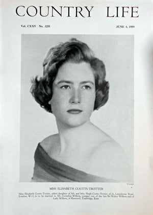 Miss Elisabeth Coutts-Trotter Country Life Magazine Portrait June 4, 1959 Vol. CXXV No. 3255