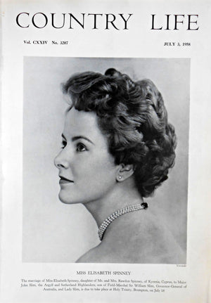 Miss Elisabeth Spinney Country Life Magazine Portrait July 3, 1958 Vol. CXXIV No. 3207