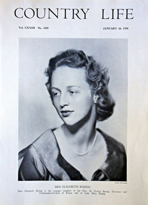 Miss Elizabeth Baring Country Life Magazine Portrait January 30, 1958 Vol. CXXIII No. 3185