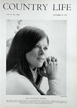 Miss Elizabeth Ellison Country Life Magazine Portrait October 21, 1971 Vol. CL No. 3880