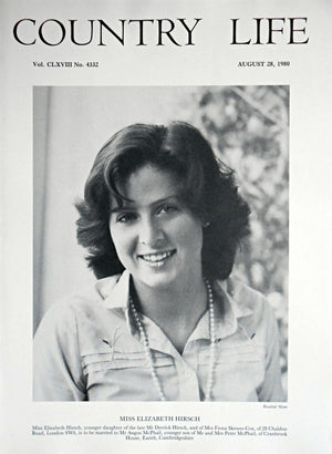 Miss Elizabeth Hirsch Country Life Magazine Portrait August 28, 1980 Vol. CLXVIII No. 4332