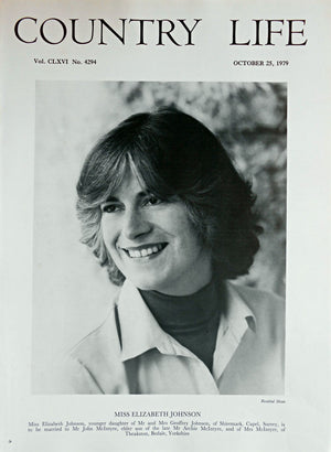 Miss Elizabeth Johnson Country Life Magazine Portrait October 25, 1979 Vol. CLXVI No. 4294