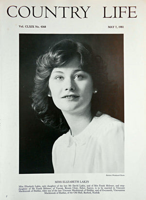 Miss Elizabeth Lakin Country Life Magazine Portrait May 7, 1981 Vol. CLXIX No. 4368 - Copy