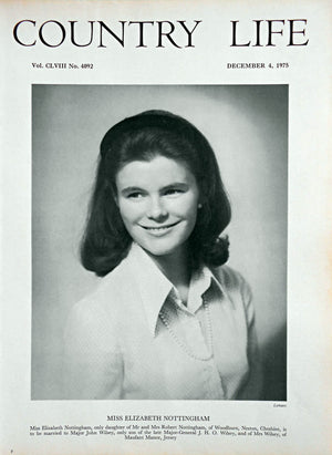 Miss Elizabeth Nottingham Country Life Magazine Portrait December 4, 1975 Vol. CLVIII No. 4092