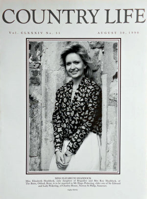 Miss Elizabeth Shaddock Country Life Magazine Portrait August 30, 1990 Vol. CLXXXIV No. 35
