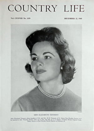Miss Elizabeth Tennent Country Life Magazine Portrait December 22, 1960 Vol. CXXVIII No. 3329
