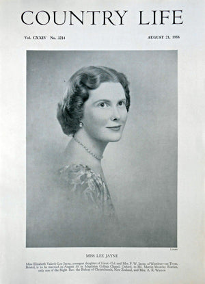 Miss Elizabeth Valerie Lee Jayne Country Life Magazine Portrait August 21, 1958 Vol. CXXIV No. 3214