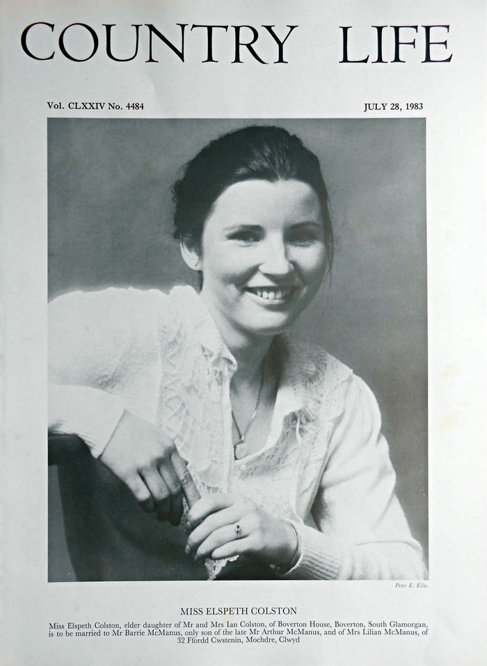 Miss Elspeth Colston Country Life Magazine Portrait July 28, 1983 Vol. CLXXIV No. 4484