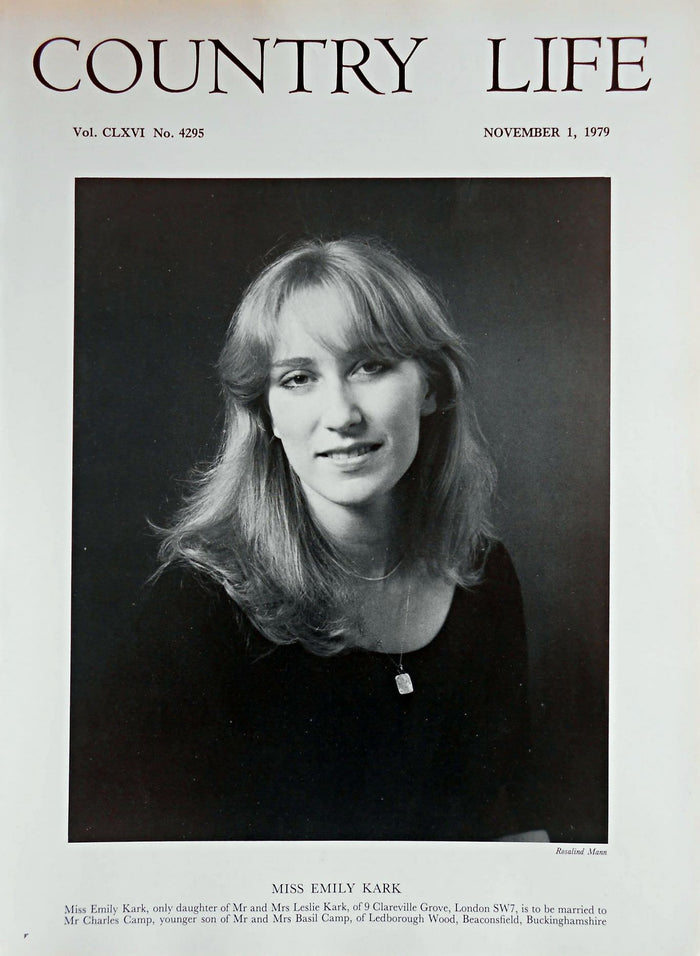 Miss Emily Kark Country Life Magazine Portrait November 1, 1979 Vol. CLXVI No. 4295