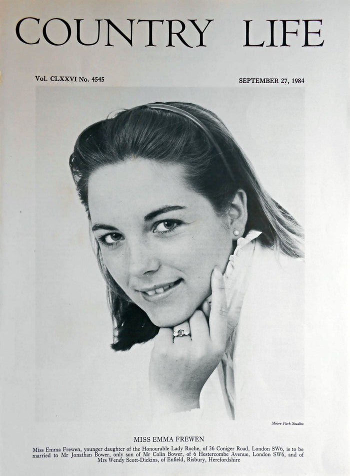 Miss Emma Frewen Country Life Magazine Portrait September 27, 1984 Vol. CLXXVI No. 4545