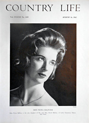 Miss Fiona Balfour Country Life Magazine Portrait August 16, 1962 Vol. CXXXII No. 3415