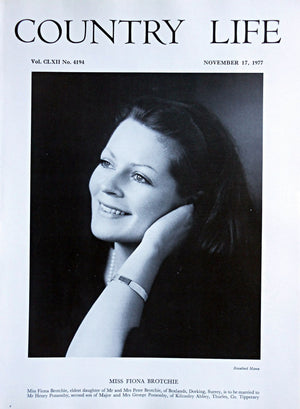 Miss Fiona Brotchie Country Life Magazine Portrait November 17, 1977 Vol. CLXII No. 4194