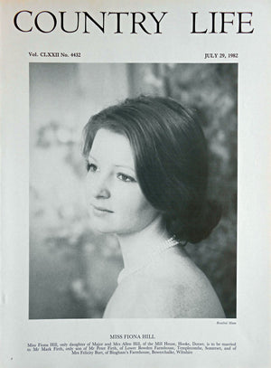 Miss Fiona Hill Country Life Magazine Portrait July 29, 1982 Vol. CLXXII No. 4432