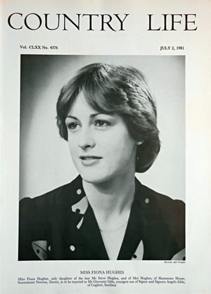 Miss Fiona Hughes Country Life Magazine Portrait July 2, 1981 Vol. CLXX No. 4376