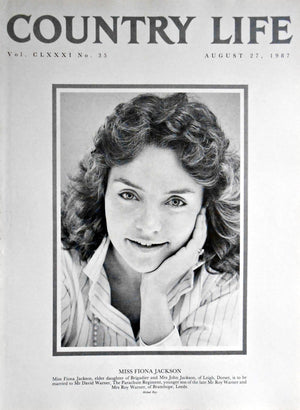 Miss Fiona Jackson Country Life Magazine Portrait August 27, 1987 Vol. CLXXXI No. 35