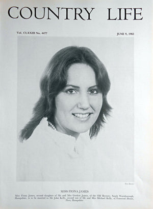 Miss Fiona James Country Life Magazine Portrait June 9, 1983 Vol. CLXXIII No. 4477