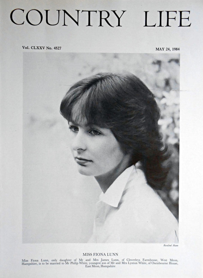 Miss Fiona Lunn Country Life Magazine Portrait May 24, 1984 Vol. CLXXV No. 4527