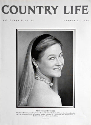 Miss Fiona Mitchell Country Life Magazine Portrait August 31, 1989 Vol. CLXXXIII No. 35
