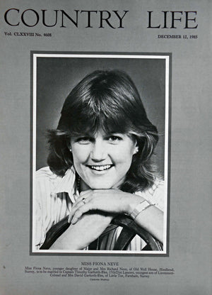 Miss Fiona Neve Country Life Magazine Portrait December 12, 1985 Vol. CLXXVIII No. 4608 - Copy
