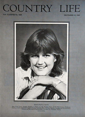 Miss Fiona Neve Country Life Magazine Portrait December 12, 1985 Vol. CLXXVIII No. 4608
