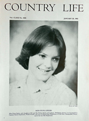 Miss Fiona Speirs Country Life Magazine Portrait January 28, 1982 Vol. CLXXI No. 4406