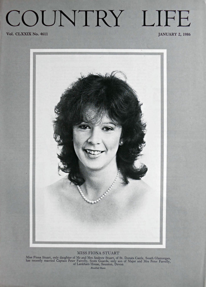 Miss Fiona Stuart Country Life Magazine Portrait January 2, 1986 Vol. CLXXIX No. 4611