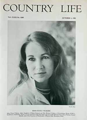 Miss Fiona Vickers Country Life Magazine Portrait October 1, 1981 Vol. CLXX No. 4389 - Copy