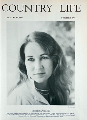 Miss Fiona Vickers Country Life Magazine Portrait October 1, 1981 Vol. CLXX No. 4389