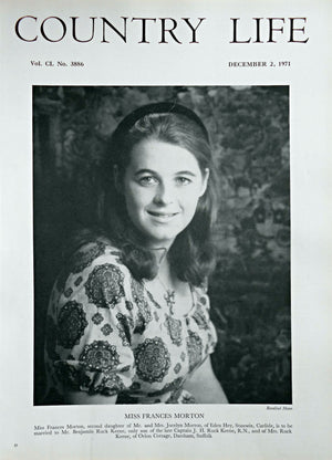 Miss Frances Morton Country Life Magazine Portrait December 2, 1971 Vol. CL No. 3886
