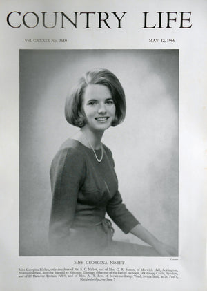Miss Georgina Nisbet Country Life Magazine Portrait May 12, 1966 Vol. CXXXIX No. 3610