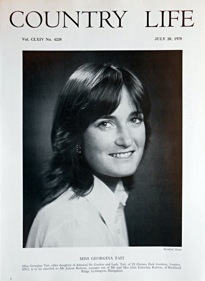 Miss Georgina Tait Country Life Magazine Portrait July 20, 1978 Vol. CLXIV No. 4228