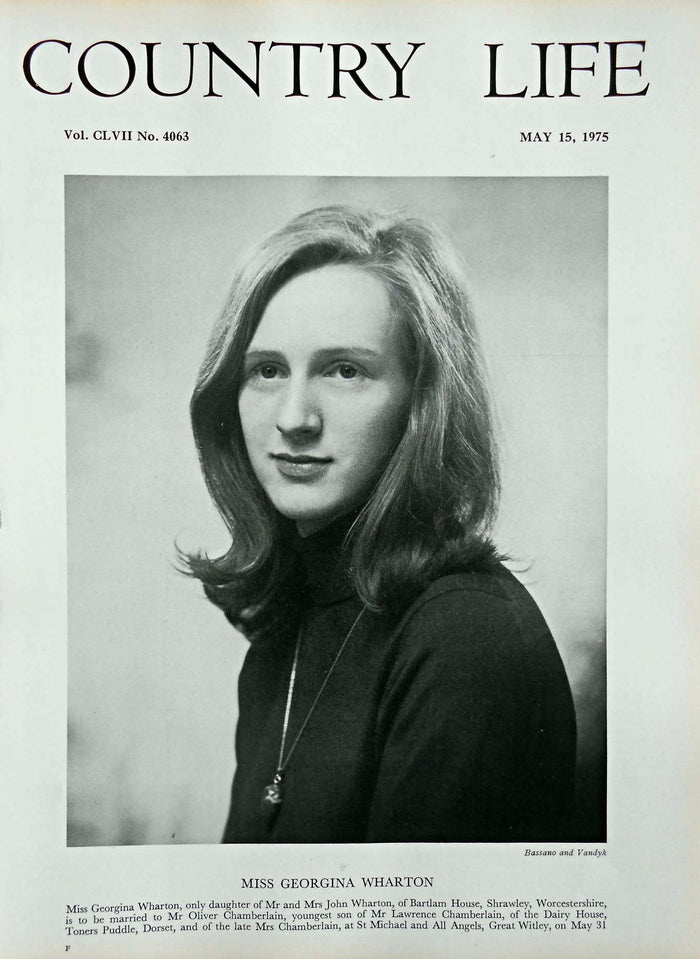 Miss Georgina Wharton Country Life Magazine Portrait May 15, 1975 Vol. CLVII No. 4063