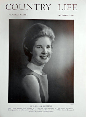 Miss Gillian Bradbury Country Life Magazine Portrait November 1, 1962 Vol. CXXXII No. 3426