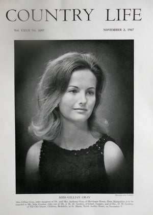Miss Gillian Gray Country Life Magazine Portrait November 2, 1967 Vol. CXLII No. 3687