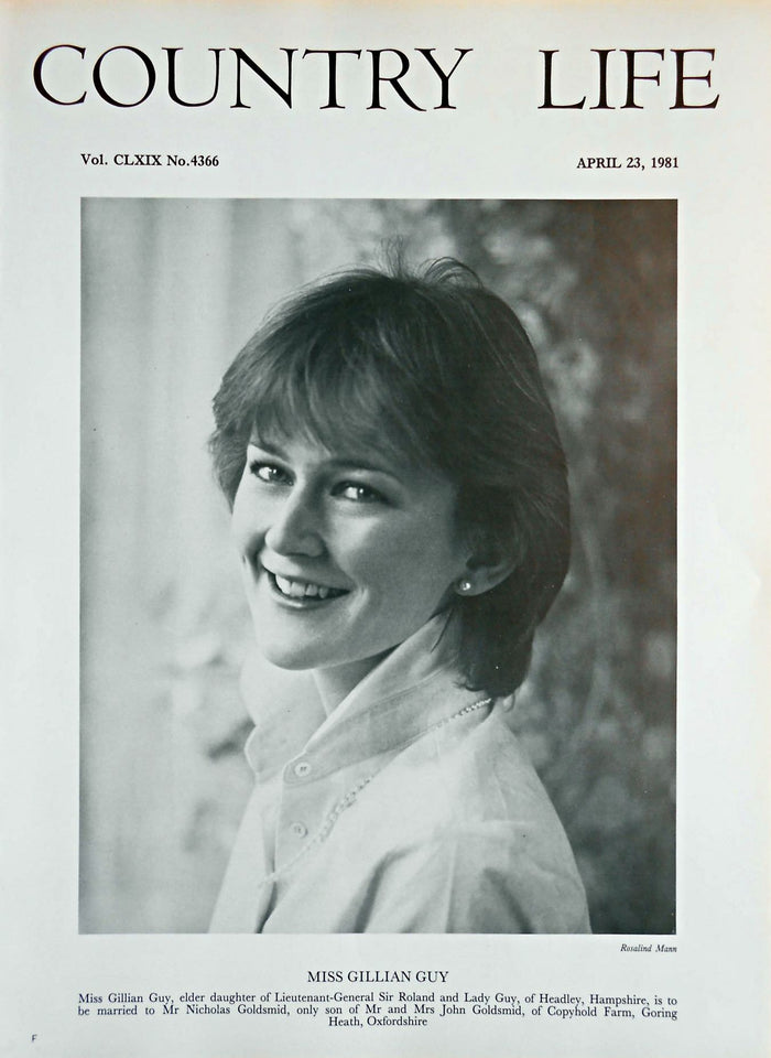 Miss Gillian Guy Country Life Magazine Portrait April 23, 1981 Vol. CLXIX No. 4366