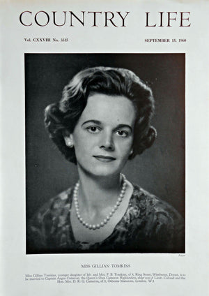 Miss Gillian Tomkins Country Life Magazine Portrait September 15, 1960 Vol. CXXVIII No. 3315