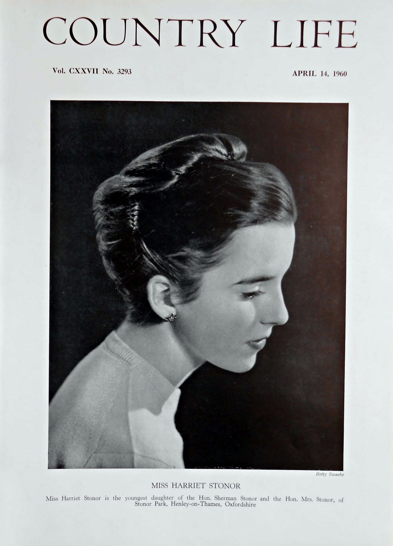 Miss Harriet Stonor Country Life Magazine Portrait April 14, 1960