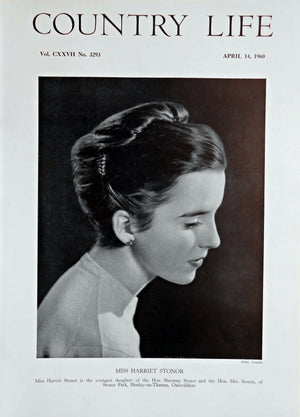 Miss Harriet Stonor Country Life Magazine Portrait April 14, 1960 Vol. CXXVII No. 3293