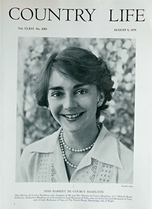 Miss Harriet de Courcy Hamilton Country Life Magazine Portrait August 9, 1979 Vol. CLXVI No. 4283