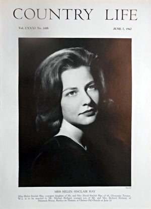 Miss Helen Sinclair Hay Country Life Magazine Portrait June 7, 1962 Vol. CXXXI No. 3405 - Copy