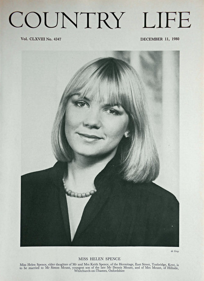 Miss Helen Spence Country Life Magazine Portrait December 11, 1980 Vol. CLXVIII No. 4347