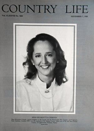 Miss Henrietta Czernin Country Life Magazine Portrait November 7, 1985 Vol. CLXXVIII No. 4603