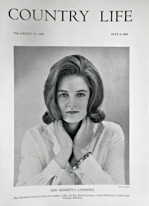 Miss Henrietta Lawrence Country Life Magazine Portrait July 4, 1963 Vol. CXXXIV No. 3461 - Copy