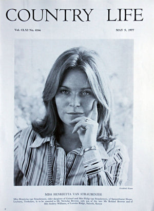 Miss Henrietta van Straubenzee Country Life Magazine Portrait May 5, 1977 Vol. CLXI No. 4166