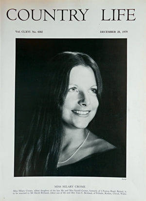 Miss Hilary Crome Country Life Magazine Portrait December 20, 1979 Vol. CLXVI No. 4302