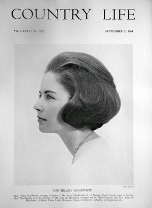 Miss Hilary MacKenzie Country Life Magazine Portrait September 3, 1964 Vol. CXXXVI No. 3522
