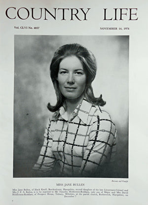 Miss Jane Bullen Country Life Magazine Portrait November 14, 1974 Vol. CLVI No. 4037 - Copy