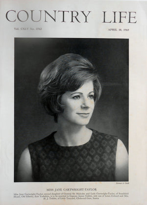 Miss Jane Cartwright-Taylor Country Life Magazine Portrait April 10, 1969 Vol. CXLV No. 3762